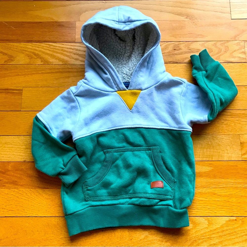 7 For All Mankind size 18 months hooded sweatshirt hoodie in light blue, green